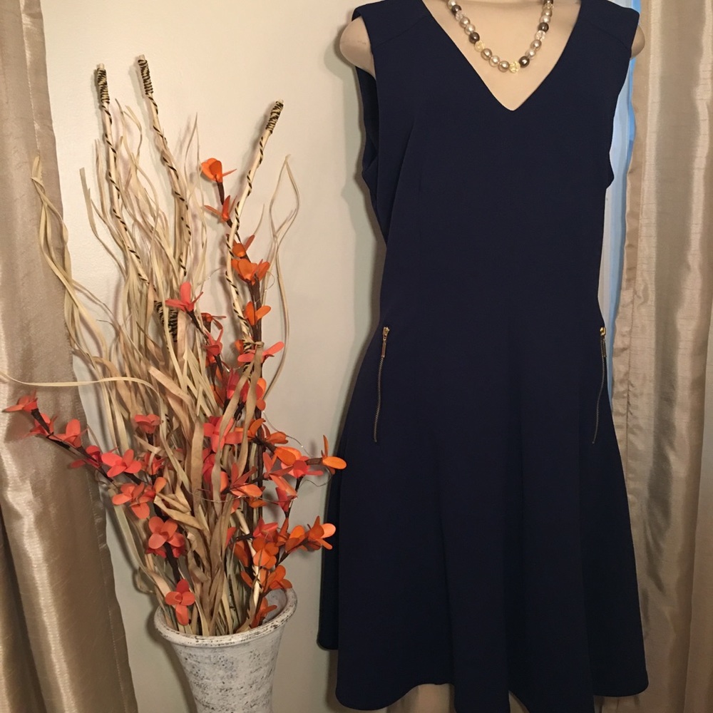 Classic Navy V- neck dress Size 10